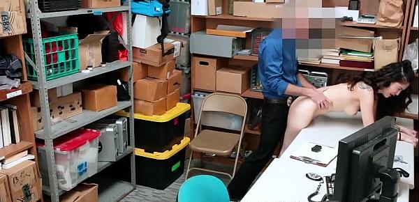  Horny shop owner fucks a cute teenie thief Jericha Jem